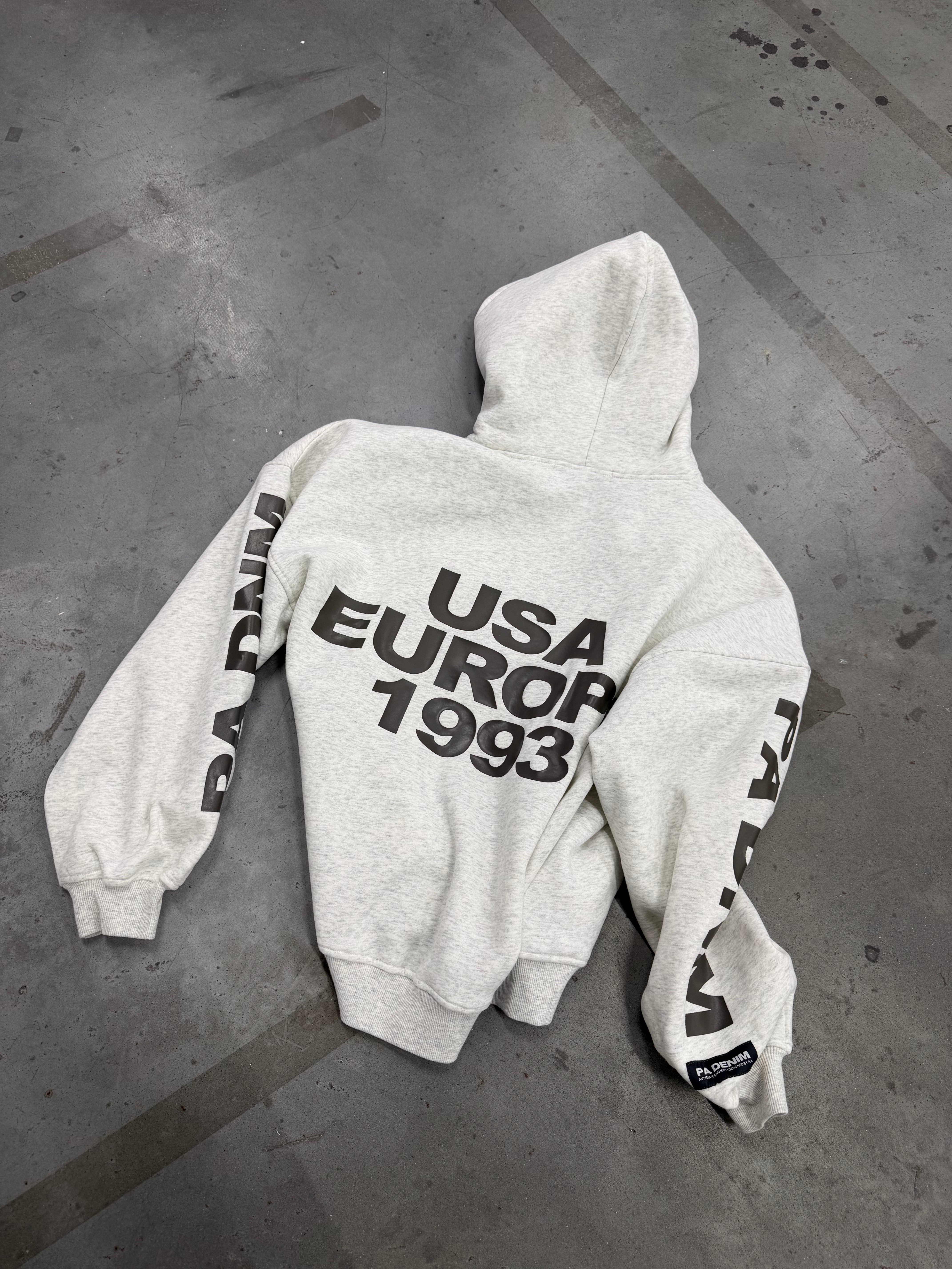 93' OVERSIZED LOGO HOODIE I VINTAGE GREY – PA DNM