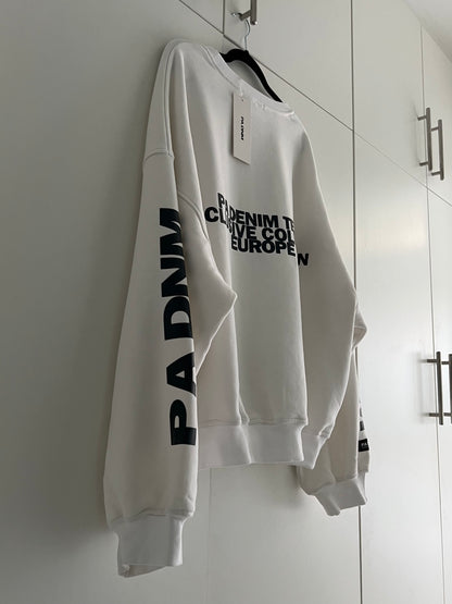 OVERSIZED LOGO CREW NECK I WHITE