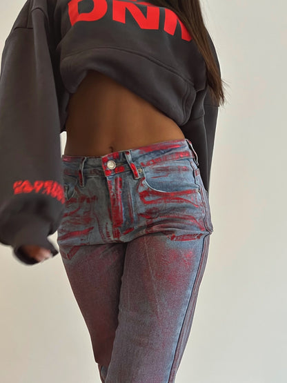 METALLIC I red jeans