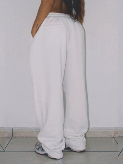 WIDE LOGO JOGGERS I WHITE